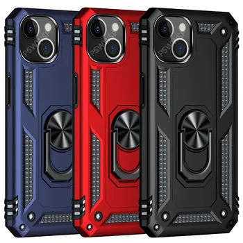 Inel de Metal Kickstand Armura Caz rezistent la Socuri Pentru iPhone 14 12 11 13 Mini X Xs Max Pro XR SE 7 8 6 6S Plus TPU Acoperire Titular Coque