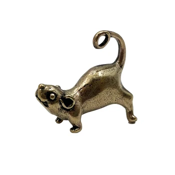Alama Antic Mici De Ceai De Companie Ornament Coada Lunga Mouse-Ul Drăguț Figurine Miniaturi De Cupru Norocos Studiu La Șobolan Living Decoratiuni