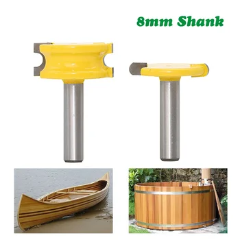 2PC/Set 8MM Shank Milling Cutter Sculptură în Lemn Canoe Flaut și Șirag de mărgele Router Cam Set pentru prelucrarea Lemnului de Wolfram, Cobalt Aliaj de Lemn Cep