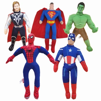 Marvel SpiderMan Erou Jucărie de Pluș Umplute 40CM Avengers Pluș Superman, Captain America, Hulk, Thor Papusa de Plus Lipici Capul Boy Toys