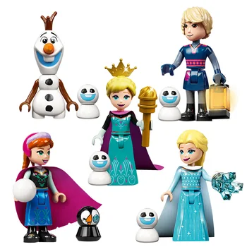 Congelate Serie De Mini Jucărie Acțiune Cifre Compatibil Disney Princess Olaf, Elsa Anna Blocuri De Desene Animate Adune Caramizi