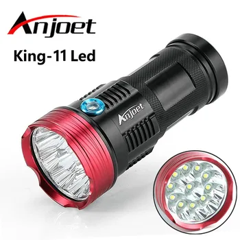 Anjoet 20000 lumeni Regele 11T6 flashlamp 11 x XML T6 LED lanterna Lanterna Lampa Pentru Vanatoare Camping pentru baterie 18650