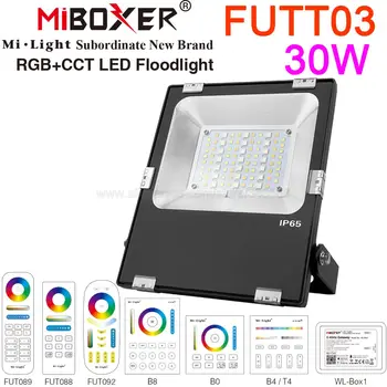 MiBoxer FUTT03 30W RGB+CCT Smart LED Proiector AC 110V 220V Impermeabil în aer liber, 2.4 G Wireless Android/iOs APP WiFi Control Vocal