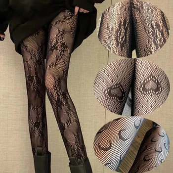 Gotic Inima Plasă Japoneze Kawaii Fata de Lolita Completare Ciorapi Albi Drăguț Chilot Femei pentru Primavara-Vara Ultra-subțire Transparent