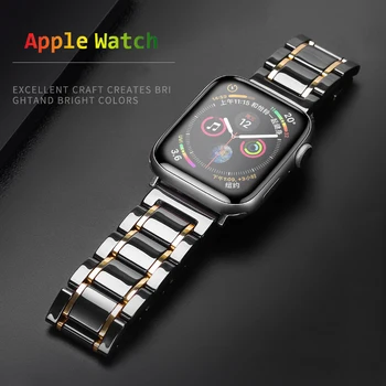 Ceramica Curea pentru Apple Watch Band 44mm 40mmm 42mm 38m de Lux din oțel Inoxidabil curea bratara correa iWatch serie band se 6 5 4 3