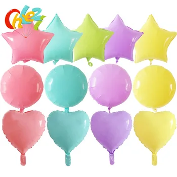 10buc 18inch Bomboane, macarons balon Folie Inima star Tur de film de Aluminiu baloane Nunta, petrecere de aniversare pentru copii decor consumabile