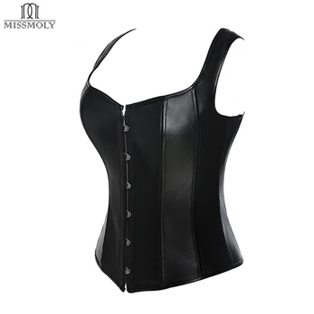 Miss Moly Steampunk Corsete sexy corset Gotic de Oțel 10 Oasele Bustiera plus dimensiunea Femei din Piele de Zale Bodyshaper Overbust Topuri
