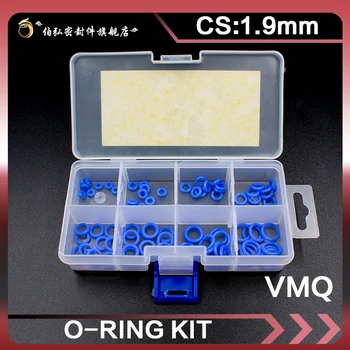 Silicon albastru de cauciuc Inel O Grosime de 1,9 mm Inel de Etanșare Silicon de Etanșare O-inele VMQ mașină de Spălat oring set Sortiment Kit Set Inel O