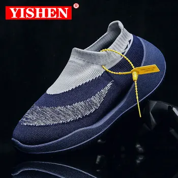 YISHEN Adidași Bărbați Indesata Pantofi de Moda Tendință de Alunecare Pe Șosete Pantofi Pentru Bărbați Respirabil de Mers pe jos Adidași Casual Zapatillas Hombre
