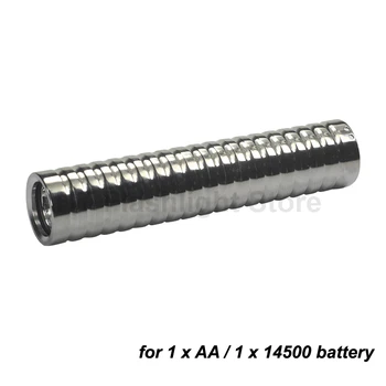 98mm (L) x 21 mm (D) din Oțel Inoxidabil LED Lanterna Gazdă ( 1xAA / 1x14500 )