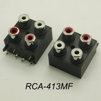 2 BUC de Înaltă calitate 2colors ( rosu + Alb ) RCA Conector de sex Feminin sigilate audio Stereo Jack AV intrare Audio mufa RCA-413MF