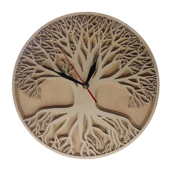 Pomul Vieții Ceas De Perete Din Lemn Multistrat Ecologice Naturale, Ceasuri De Perete Decor Acasă Opere De Artă Copac Sacru Simbol Ceas Rustic