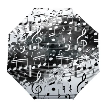 Nota muzicala Acuarelă în aer liber Umbrela Tipărite Umbrelă de Ploaie pentru Femei Complet automate Pliabil Sun Umbrela de Plaja Umbrela