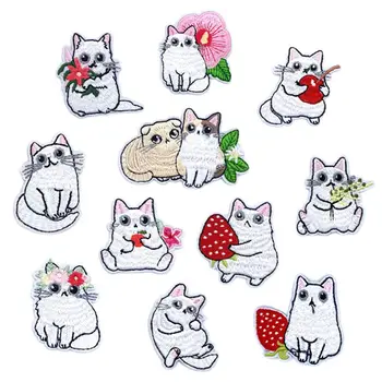 Desene animate de Fructe Animale Pisici Patch-uri pentru Copii, Haine de Fier pe Aplicatii de BRICOLAJ Dungi Broderie Autocolante Coase pe Flori Drăguț Insigna