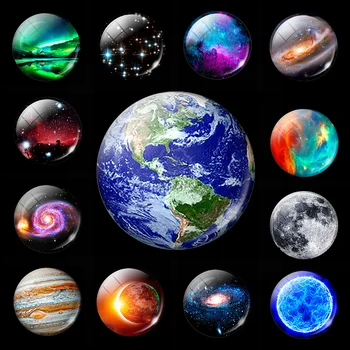 Luminos Planeta Luna Stele Magnet De Frigider Nebuloasă Galaxie, Univers Decorative, Magneți De Frigider Mesaj De Bord Autocolante Stralucitoare