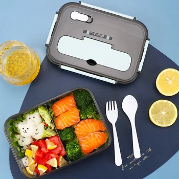 Masa de prânz Cutie Bento Box Sigilat Alimente Proaspete Izolate Termic Microwae Încălzire 3 Grile de Depozitare a Alimentelor Cutie Portabila pentru Copii