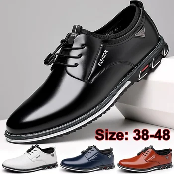 New Business Casual Pantofi pentru Bărbați Dantela-Up Pantofi eleganți pentru bărbați Oxfords Piele Neagra Plus Dimensiune Petrecere de Nunta Rochie Office Pantofi