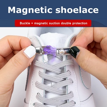 1 Pereche Fără Cravată Pantofi Șireturi Pentru Adidasi Elastica Sireturi Magnetic de blocare din Metal Bărbat Și Femeie Pantofi Accesorii Leneș Șiret