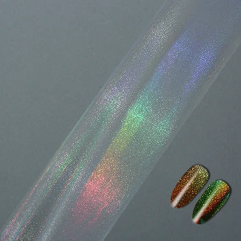 100x4cm/foaie de Folie de Unghii Holografico Laser Argint Floare de Unghii Film Plin de Acoperire de Unghii Autocolant Folie de Transfer Decal Pe Arta Sfaturi DIY