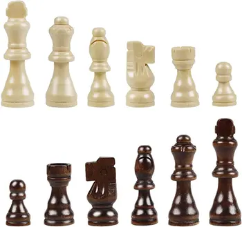 Mare de Piese de Șah Doar 10CM Regele Piese Staunton Stilul de Piese de Șah Set din Lemn În Sac de Catifea 9.5 Cm Regina Piese