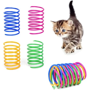 Cat de Primăvară Jucării 4Pack Colorate Bobine pentru Pisici Creative Consumabile Spirala Arcuri Elicoidale Jucarie Interactiva pentru Pisici Pisoi Swatting