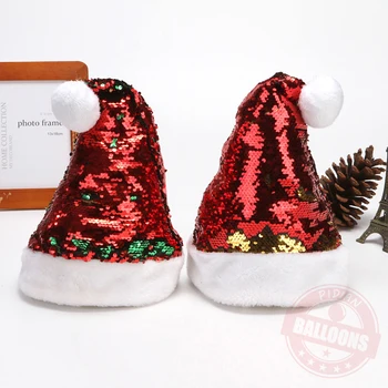 NOI 30cm*40cm Flip Sequin Scurt de Pluș Pălărie de Crăciun de Crăciun Sclipici Paiete Pălărie de Crăciun Festivalul de Celebrare Decorare