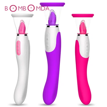 Pizde Lins Jucărie pentru Femei Suge Vibratorul Încălzire Lins Mașină sex Oral Limba Vibratoare Suge Sfarcul Stimulator Clitoris
