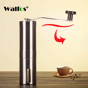 WALFOS Argint Manual Rasnita de Cafea din Oțel Inoxidabil 304 Mână de boabe de Cafea Moara Concasor de Plante medicinale Polizor Inoxidabil Rezistent la Coroziune