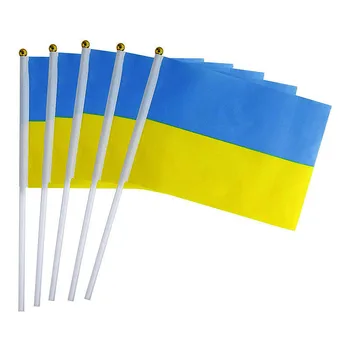 100buc Steagul Ucrainei Masina Steaguri Fereastra Clip ucrainean Steaguri Mână Fluturând Steagul 14x21cm