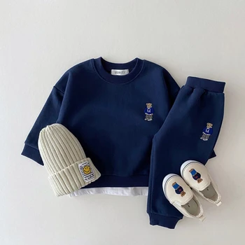 Băiețelul Sport Drăguț Brodate Poarte Insigna Tricou + Pantaloni 2 Piese Casual-Coreean Copilul Haine Noi Haine Fete Set