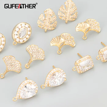 GUFEATHER MB73,accesorii bijuterii,nichel gratuit,aur 18k placat cu rodiu,cupru,zirconiu,farmece,bijuterii,diy cercei,6 buc/lot