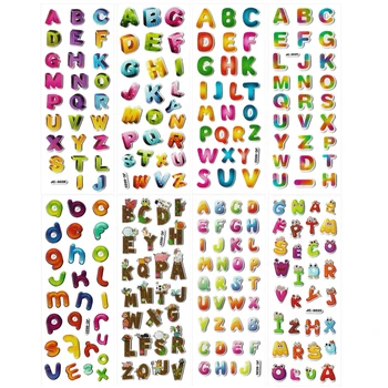 8 Foi de Alfabet 3D Autocolante Copii Copii mici Abțibilduri Album Jurnalul Decor Educația Timpurie a Copiilor Cunoaștere Jucarii