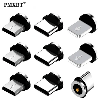 6Pcs Magnetic Sfaturi Universal pentru Runda Magnetic Cablu Micro USB de Tip C Magnet Piese de schimb Telefon Mobil de Praf Adaptor Priza