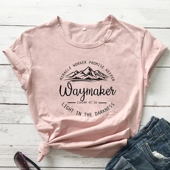 Waymaker Isaia 42:16 T-shirt Estetice Vara Grafic Citat Inspirational Tricou Femei Scriptura Creștină Verset din Biblie Tee Top