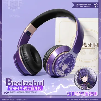 Anime Genshin Impact Raiden Shogun Beelzebul Moda Wireless Bluetooth Setul Cu Cască Stereo Confortabil Ori Căști Cosplay Cadou