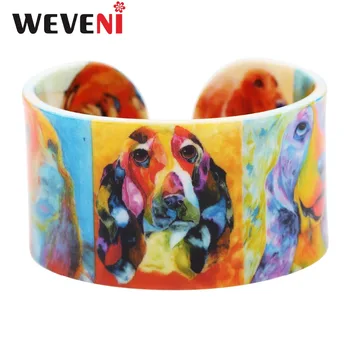WEVENI Largă Dragoste Usoare Basset Hound Brățară Bratari Pentru Femei Noi Accesorii de Moda, Bijuterii Animal Iubitor de Câine de Suveniruri