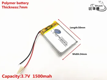 Litru de energie a bateriei Bun Qulity 703450 3.7 V 1500MAH 073450 Polimer litiu-ion / Li-ion pentru JUCĂRIE,POWER BANK,GPS,mp3,mp4