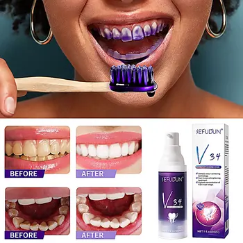 30Ml de Albire Pasta de dinti V34 Culoare Dinte de Corecție de Unghii Dinți Violet Non-Invazive de Albire Pasta de dinti