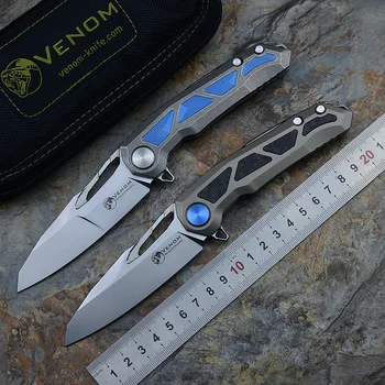 VENINUL pesadilla M390 steel titanio CF cuchillo plegable abatible exterior camping caza supervivencia bolsillo cocina cuchillos