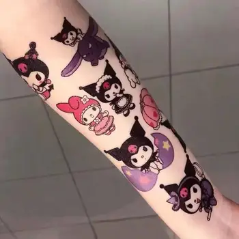 Sanrio Hellokitty Kuromi Mymelody de Desene animate Anime Tatuaj Autocolante Drăguț Elevele de Unică folosință Kawaii KT Autocolante Tatuaj