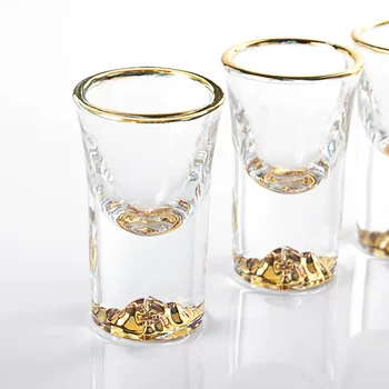 Cristal De Băuturi Spirtoase Pahare Folie De Aur Rim Munte Pahar De Vin, Vodcă, Whisky Bar Brandy Snifters Glonț Cupe