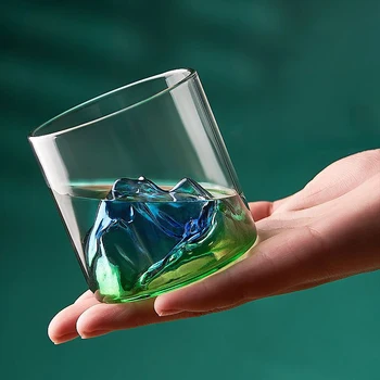 Whisky japonez Sticlă Ceașcă Munte 3D Sticla de Apă de Ghețar Cana Vodca Paharul de Vin de Sticlă Fuji opera de Arta Cadou Sticlă de Whisky Drinkware Fierbinte