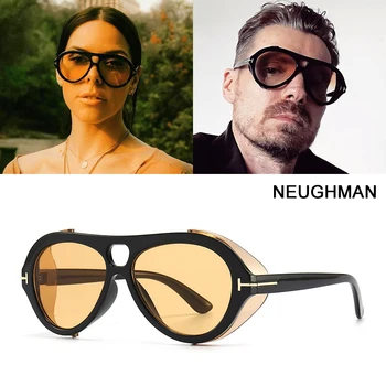 JackJad Moda Cool NEUGHMAN Navigator Stil SteamPunk ochelari de Soare Barbati Femei Punk Partea Scut Design de Brand Ochelari de Soare FT1101