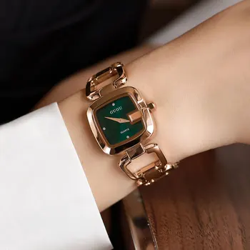 Moda Pătrat Mic de Cuarț de Lux Dial Casual, Ceasuri de mână Inoxidabil Curea la Modă Ceas rezistent la apă Ceas de mână pentru Femei
