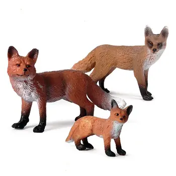Stiinta Si Natura Jucărie De Învățământ Vulpi Familie Figurina Realiste Simulator De Animale Sălbatice Animale Sălbatice Realiste Fox Model
