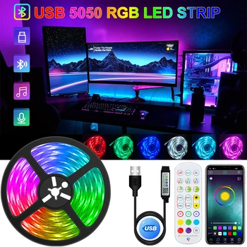Benzi LED RGB 5050 2835 Bluetooth Wifi de Control Impermeabil Bandă Flexibilă TV Iluminare Camera Petrecere Acasă Decorare Luces Led