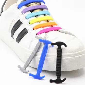 12Pcs Silicon Șireturi pentru Pantofi Nu Legăm șireturi Elastice, Dantele Adidasi Copii Adulți Cauciuc Șiret O Mărime se Potrivește Tuturor Pantofi