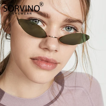 SORVINO Retro Designer Mic Ochi de Pisica Shades ochelari de Soare Pentru Femei Brand de Lux la Modă Rave Festival fără ramă Ovală Ochelari de Soare P303
