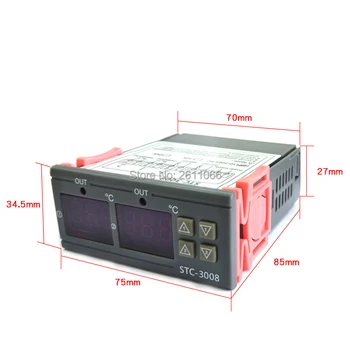 STC-3008 12V 24V 110-220V Dual Digital Controler de Temperatura Două Releu Outpurmoregulator Termostat Cu Incalzitor Racitor