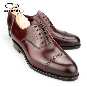 Unchiul Saviano Oxford Rochie de Lux pentru Bărbați Pantofi Brogue Nunta cel Mai bun Om de Pantofi de Partid Designer de Pantofi din Piele naturală pentru Bărbați Original
